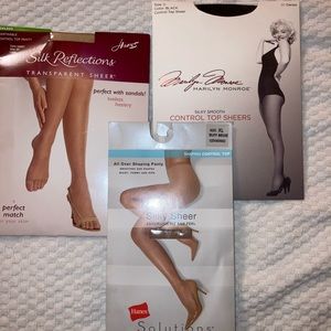 3 new unopened pkgs of pantyhose. PLUS or XL